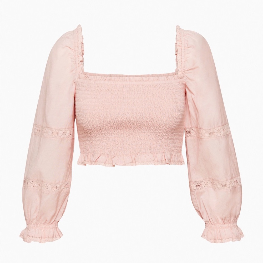 Soirée Blouse, Smocked puff-sleeve blouse - Wilfred Aritzia